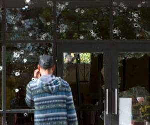 Así quedó la Alcaldía de Villa Unión (Cohauila, México) tras el enfrentamiento entre fuerzas del orden y grupos armados. Foto AFP