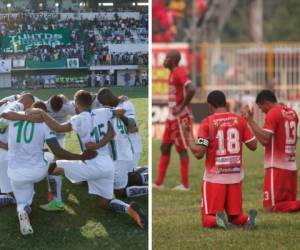 Platense y Real Sociedad se estarían jugando la permanencia esta semana en Honduras. Fotos: El Heraldo.