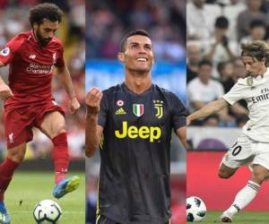 Cristiano Ronaldo, Luka Modric y Mohamed Salah son los tres finalistas para el trofeo al mejor jugador de la UEFA. Foto:AFP