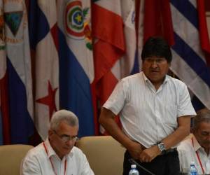 El presidente boliviano Evo Morales durante el XXIV Foro de Sao Paulo. Foto AFP