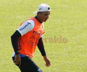 El portero de la Selección de Honduras, Donis Escober, en el entrenamiento esta mañana en San Pedro Sula.