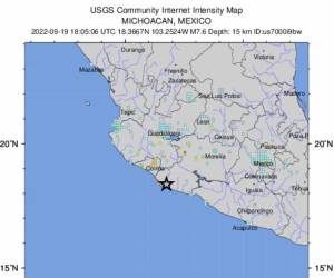 El movimiento telúrico se registró en el suroeste de México, señaló el USGS. Estados Unidos ya emitió alerta de tsunami para las costas de Colima, Michoacán y Guerrero.