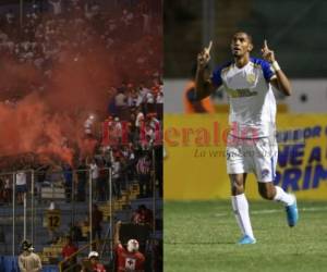 Jerry Bengtson se convirtió en el protagonista del duelo al anotar tres goles en la primera parte del duelo. La afición celebró eufórica. Fotos David Romero| EL HERALDO