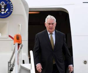 El secretario de Estado, Rex Tillerson llegó a tempranas horas al aeropuerto de la Ciudad de México. Foto: AFP