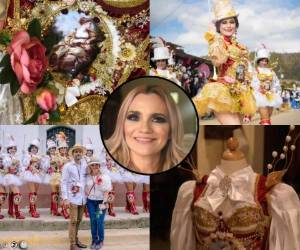 Los hermosos atuendos de Carlota Molina de Lovo destacan cada año en los desfiles patrios.