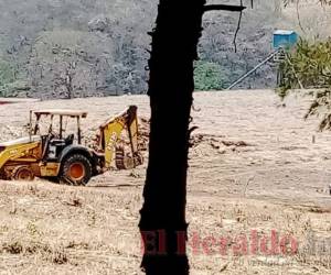 Maquinaria trabajaba el jueves en la preparación de este cementerio para víctimas del Covid-19. Foto: Estalin Irías/El Heraldo.