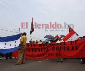 Imagen de archivo de una movilización hecha en 2010 por miembros de la resistencia popular en Choluteca.