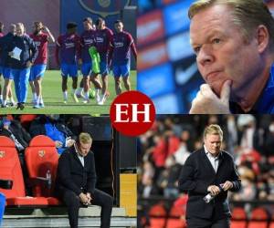 Leyenda azulgrana, que llegó al Barcelona para tratar de reconducir al equipo, Ronald Koeman no ha podido repetir lo logrado con el 'Dream Team' en el que él jugó y acabó destituido este miércoles tras una serie de malos resultados. Fotos: AFP