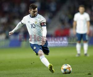 Leo Messi en su regreso a la selección de Argentina este viernes. (AP)