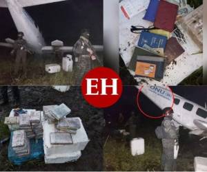 Una narcoavioneta fue derribada la mañana de este jueves en un sector del departamento de Gracias a Dios, en La Mosquitia hondureña. Una vez en tierra esto fue lo que hallaron las autoridades.