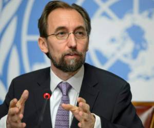 El comisionado para los Derechos Humanos de la ONU, Zeid Ra'ad Al Hussein. Foto: AFP
