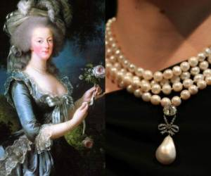 La estrella fue el colgante, con una perla natural con forma de pera de un tamaño excepcional (26 mm x 18 mm) y que estaba valorado en entre 1 y 2 millones de dólares. Fotos: Wikimedia/AFP