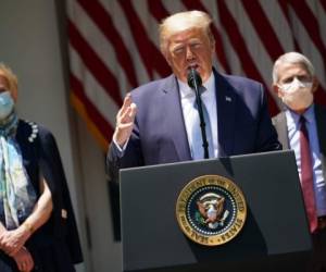 El presidente de los Estados Unidos, Donald Trump durante una conferencia de prensa.