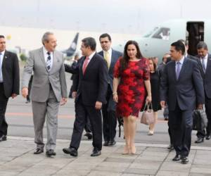 El presidente Hernández llegó la tarde de este viernes a México. Foto: Cortesía Casa de Gobierno.