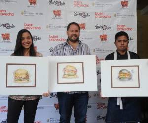 Los tres chefs ganadores: Wilson García, Carlo Caraccioli y Oriana Gámez (en representación de Miguel Andino).