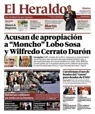 Acusan de apropiación a 'Moncho' Lobo Sosa y Wilfredo Cerrato Durón