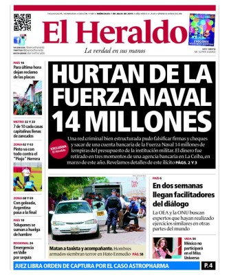 Banda transnacional retiró millonaria cifra de cuenta bancaria de la Naval