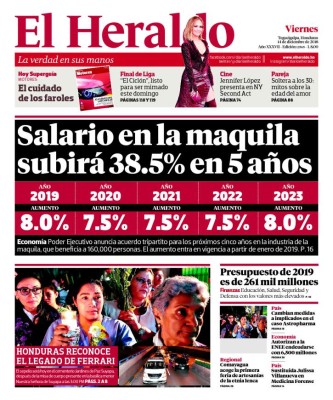 Salario en la maquila subirá 38.5% en 5 años