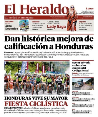 Dan histórica mejora de calificación a Honduras