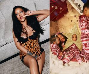Rihanna ha reunido a sus tres hijos en la campaña navideña de su firma de lencería y ropa de descanso.