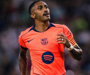 Raphinha anotó el gol del gane ante el Nottingham Forest.