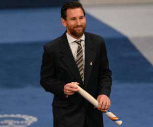 Messi recogió el galardón de manos de la heredera de la Corona de España, Leonor de Borbón y Ortiz.