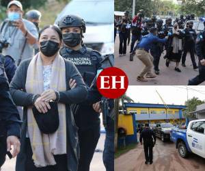 Escoltada por un fuerte dispositivo policial y bajo fuertes medidas de seguridad, la presunta narcotraficante hondureña, Herlinda Bobadilla, fue trasladada desde el Comando Cobras hasta la Base Aérea Hernán Acosta Mejía para ser extraditada hacia Estados Unidos. El lente de EL HERALDO captó de cerca los últimos instantes de la mujer de 61 años en suelo hondureño.
