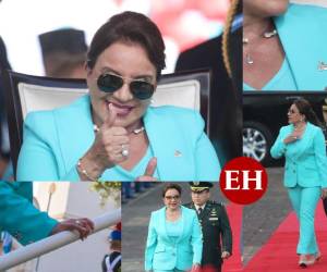 El conjunto fue acompañado con detalles que evocan la Patria como un hermoso prendedor de plata con diseño del Escudo Nacional.