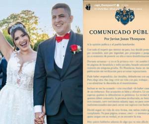 A través de sus redes sociales, Javian Thompson, el exesposo de Alejandra Rubio, publicó un comunicado donde aclara los rumores en los que se le culpabiliza de provocar la pérdida del bebé que esperaba con la expresentadora de televisión hondureña Alejandra Rubio. Esto dijo en la nota.