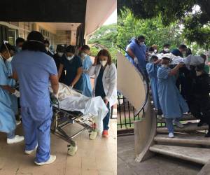 En un verdadero reto se convirtió el traslado de la paciente entubada en el Hospital El Tórax, que se logró con ayuda del personal médico y la Policía Militar.