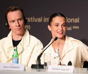 Michael Fassbender y Alicia Vikander en la rueda de prensa de Hope durante el 79º Festival de Cine de Cannes.