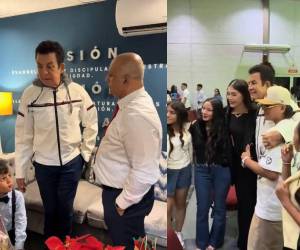 Nasralla fue acompañado por su esposa Iroshka Elvir y sus dos hijos.