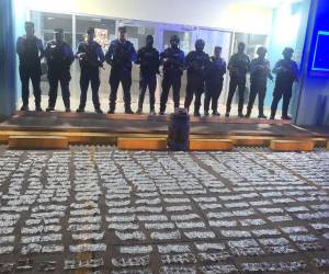 Las autoridades policiales contabilizaron 5,108 dosis de cocaína, marihuana y crack, encontrada en una caleta en Langue, Valle.