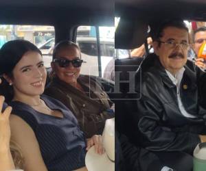 Junto a su esposa, la expresidenta Xiomara Castro; su nieta, Irene Melara Zelaya; y sus hijos Héctor Zelaya y Hortensia Zelaya, mejor conocida como “La Pichu”, el expresidente Manuel Zelaya Rosales llegó al aeropuerto Toncontín, donde abordó un avión con destino a México.