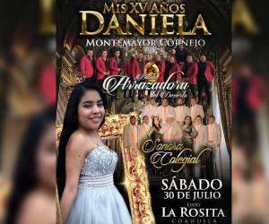 Esta era la imagen promocional de la fiesta de XV años de Daniela Montemayor Cornejo, que anunciaba un festejo por todo lo alto.