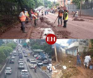 Imágenes de distintos puntos de Tegucigalpa la mañana de este viernes.