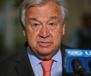 El secretario general de las Naciones Unidas, Antonio Guterres, hace comentarios antes de la conferencia de revisión del Tratado de No Proliferación Nuclear (NPT, por sus siglas en inglés).