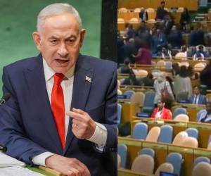 Si hay más cobardes morales que se quieran ir de la sala, que lo hagan ahora, dijo el propio Netanyahu antes de comenzar su discurso.