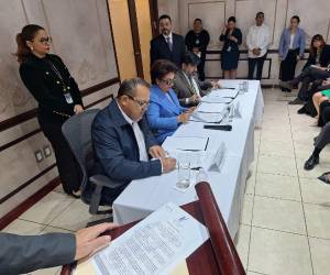 En la firma del convenio participaron Gustavo Sánchez, ministro de seguridad, Rebeca Ráquel, presidenta del Poder Judicial y el fiscal general, Johel Zelaya.