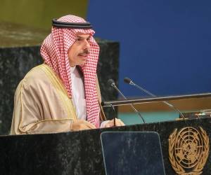 El ministro de Exteriores de Arabia Saudí, Faisal bin Farhan, asistió este sábado ante la 81ª Asamblea General de Naciones Unidas.