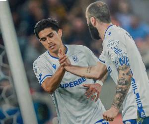 Así celebró el Bicho tras su anotación de este sábado.