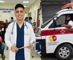Imagen en vida del médico y del conductor de la ambulancia asesinados en Ecuador.