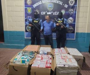 Detienen a sospechoso con fármacos ilegales valorados en más de un millón de lempiras.