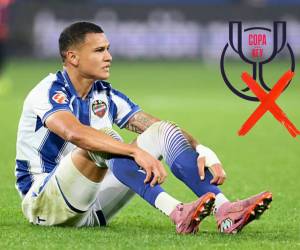 Así terminó el volante catracho tras el pitazo final.