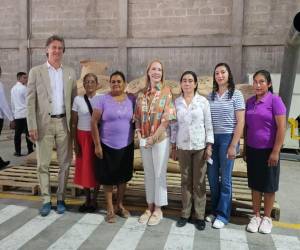 En el evento participó la primera dama, Lissette del Cid de Asfura al tiempo que se les dotó de 15 secadoras solares de café tipo domo.