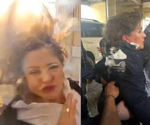 La diputada cayó al suelo tras recibir el fuerte impacto en su cuello y espalda y tuvo que ser auxiliada por sus compañeros.