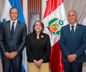 El embajador de Perú ante pueblo y gobierno de Honduras, César Max Larraín Tafur, presentó las cartas credenciales al presidente de la República, Nasry Asfura que estuvo acompañado de Mireya Agüero.