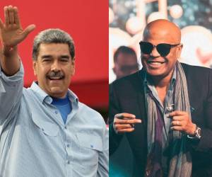 A la izquierda, el presidente de Venezuela, Nicolás Maduro; a la derecha, el cantante fallecido Rubby Pérez.