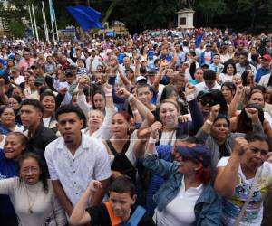 Cientos de simpatizantes del Partido Nacional (PN) se congregaron en el centro de Tegucigalpa este martes 27 de enero para acompañar la toma de posesión del presidente de la República, Nasry Juan Asfura Zablah.