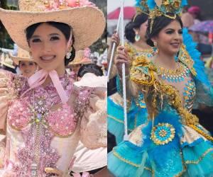 Alta costura y elegancia: palillonas de Danlí, El Paraíso, impactan con sus trajes patrióticos